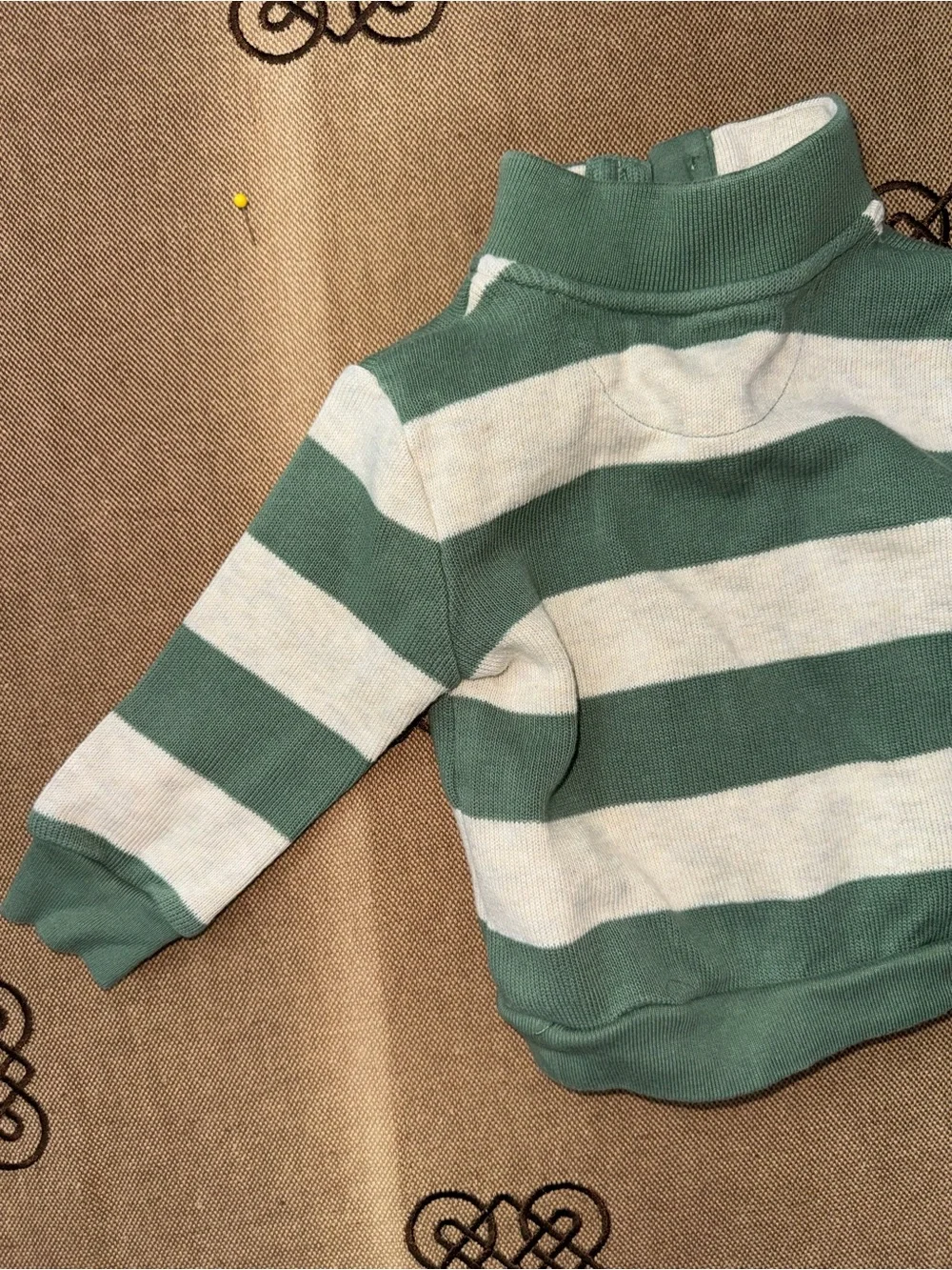 Polo Ralph Lauren Baby Boy Cotton Striped Sweater In Beige/Green Size 6M